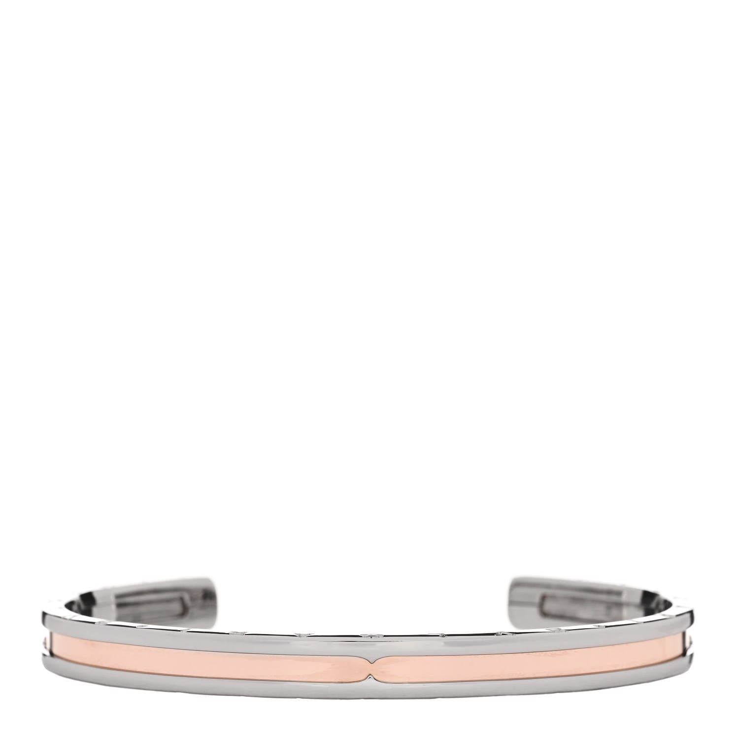 Bulgari 18K Rose Gold Stainless Steel B.Zero1 Cuff Bracelet M 1 of 3