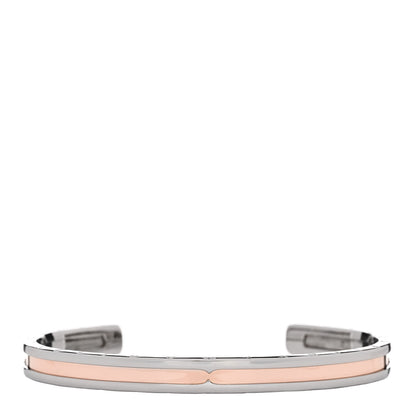 Bulgari 18K Rose Gold Stainless Steel B.Zero1 Cuff Bracelet M 1 of 3