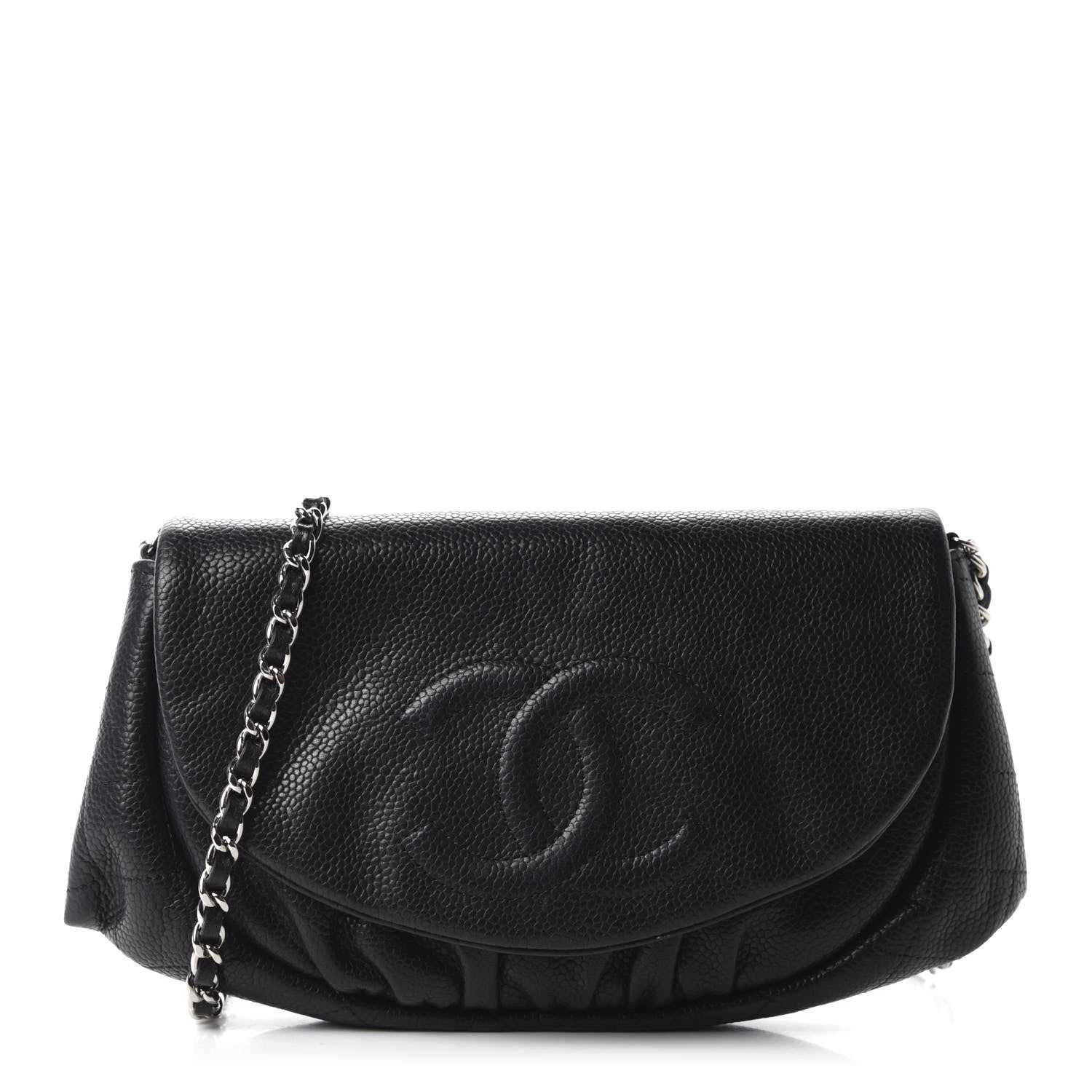 Chanel Caviar Half Moon Wallet On Chain WOC Black 1 of 12