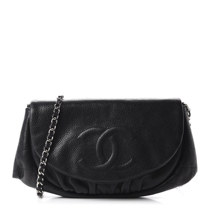 Chanel Caviar Half Moon Wallet On Chain WOC Black 1 of 12