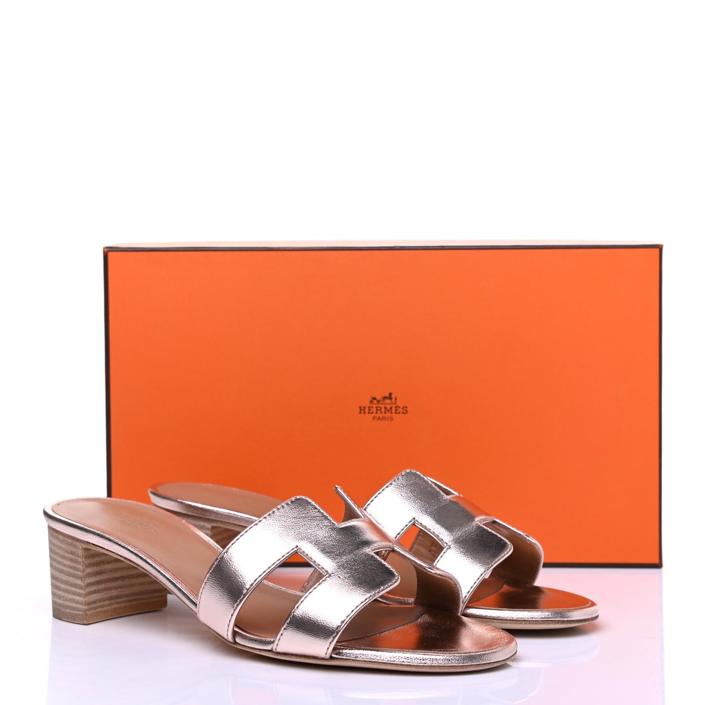 Metallic Nappa Oasis Sandals 36.5 Rose Dore