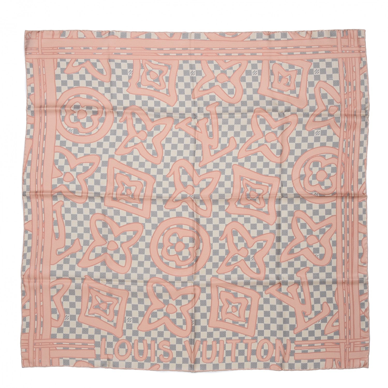 Louis Vuitton Silk Damier Azur Tahitienne Square Scarf 1 of 5