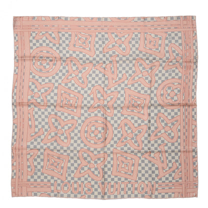Louis Vuitton Silk Damier Azur Tahitienne Square Scarf 1 of 5