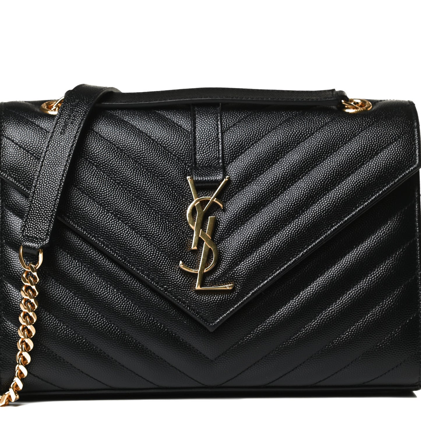 Grain De Poudre Matelasse Chevron Medium Monogram Satchel Black