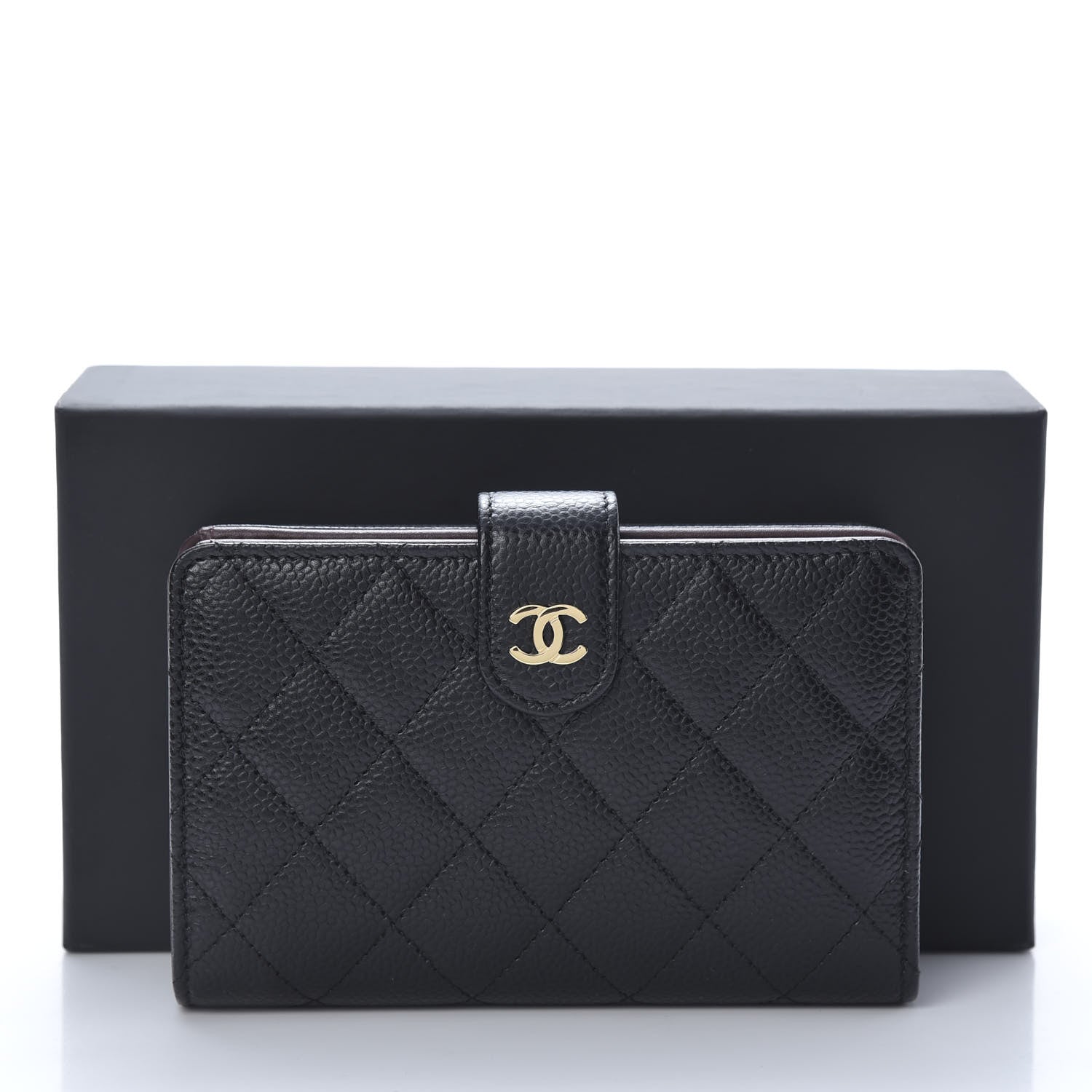 Chanel Caviar Quilted CC French Wallet Black 9 of 9