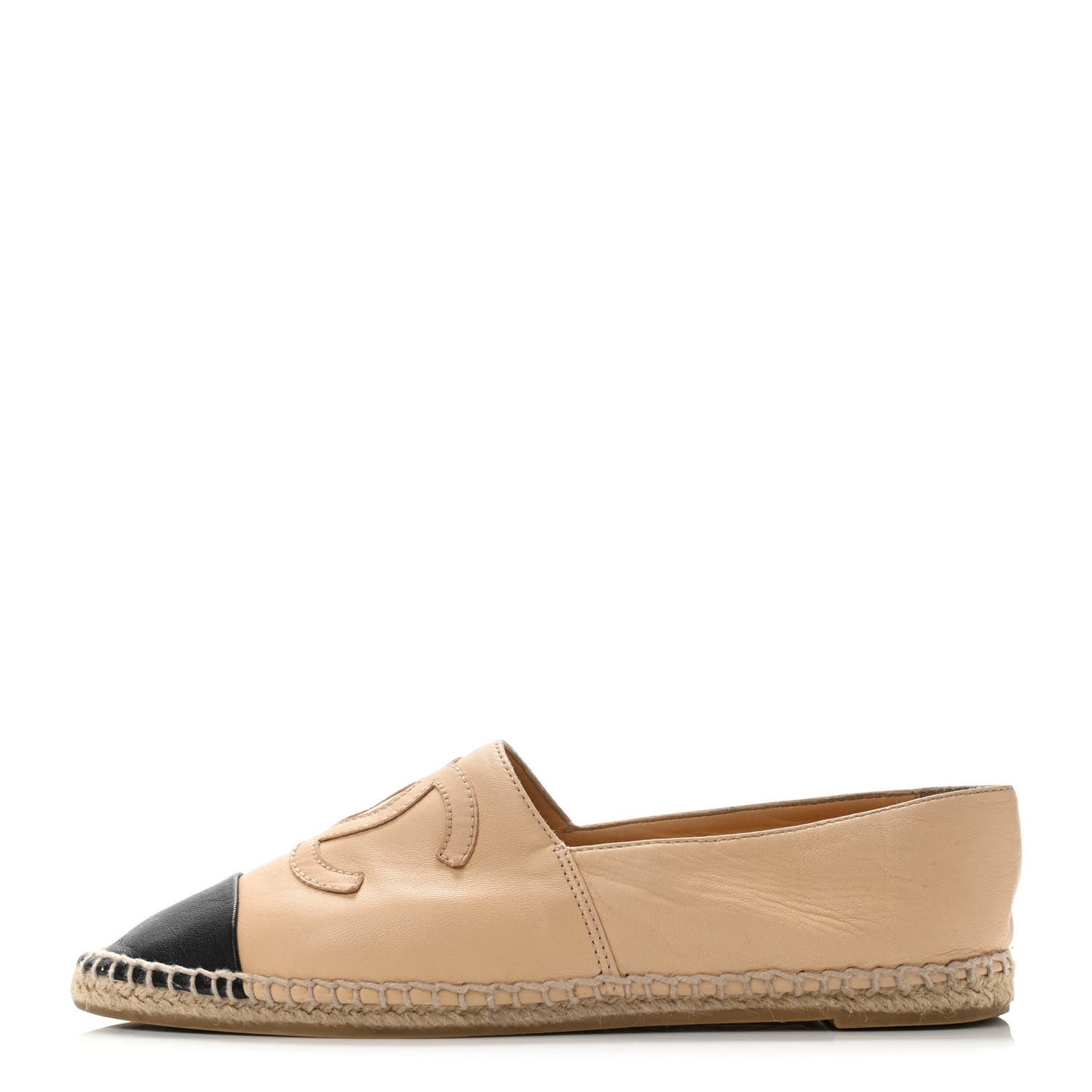 Lambskin CC Espadrilles 39 Beige Black