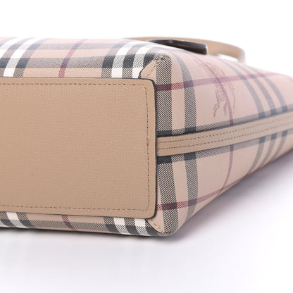 Burberry Haymarket Check Small Reversible Tote Mid Camel 15 of 15