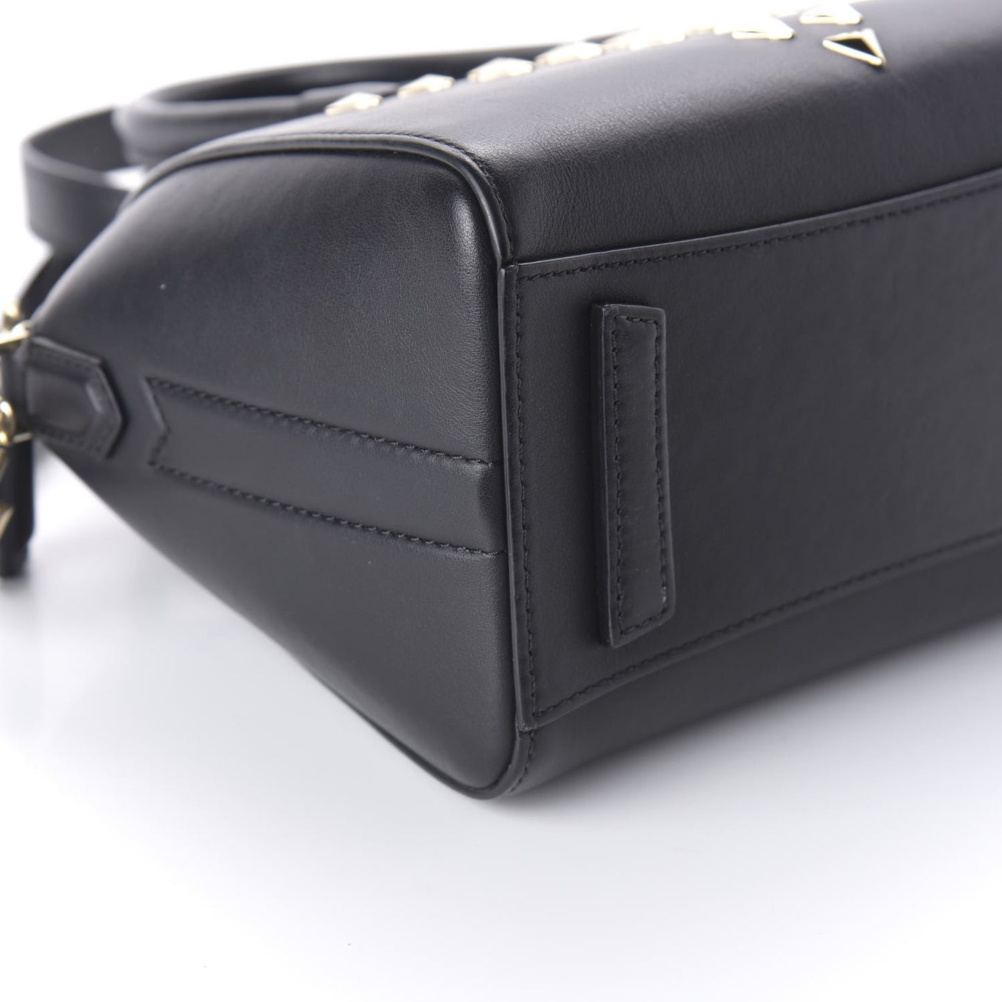 Smooth Calfskin Triangle Studded Mini Antigona Black
