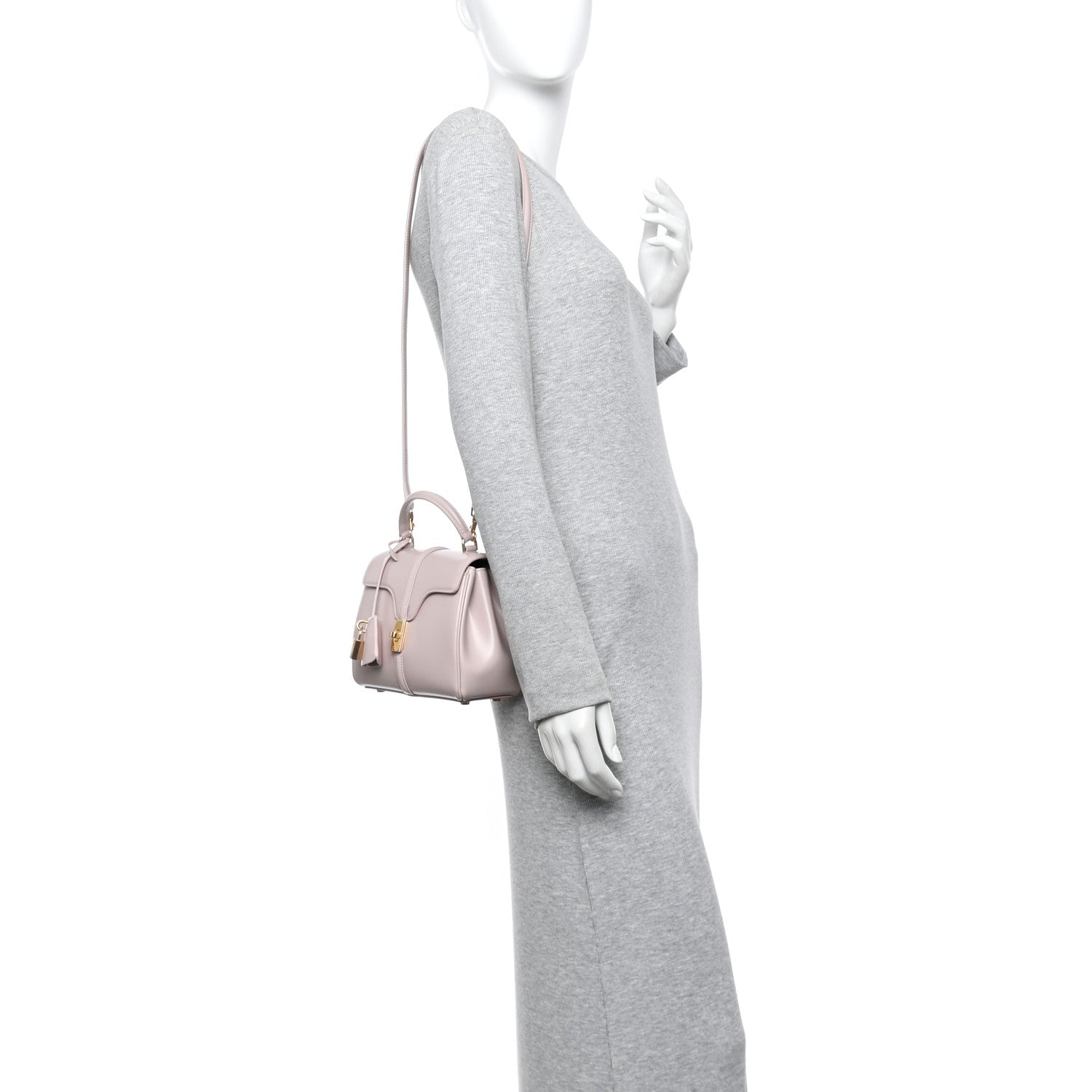Celine Satinated Calfskin Mini 16 Top Handle Bag Bleached Pink 2 of 12