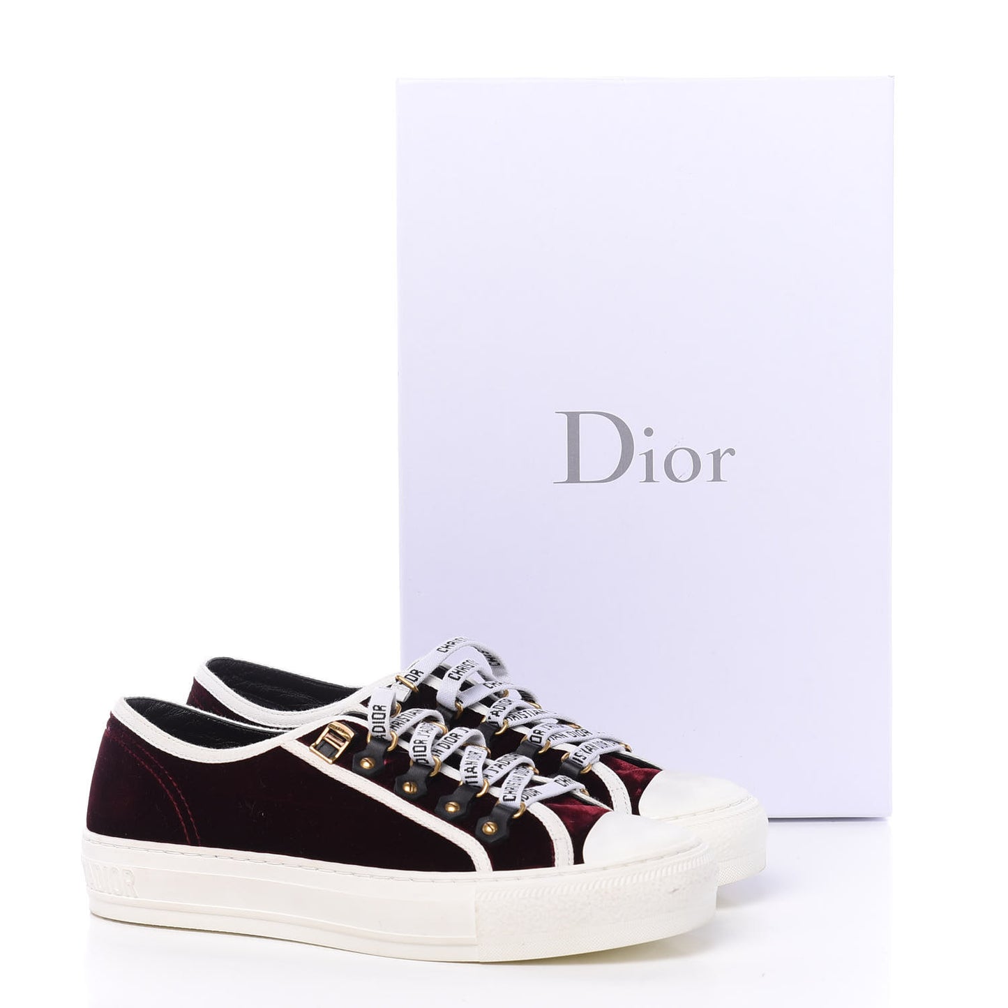 Velvet Walk'N'Dior Low Top Sneakers 38.5 Deep Amaranth