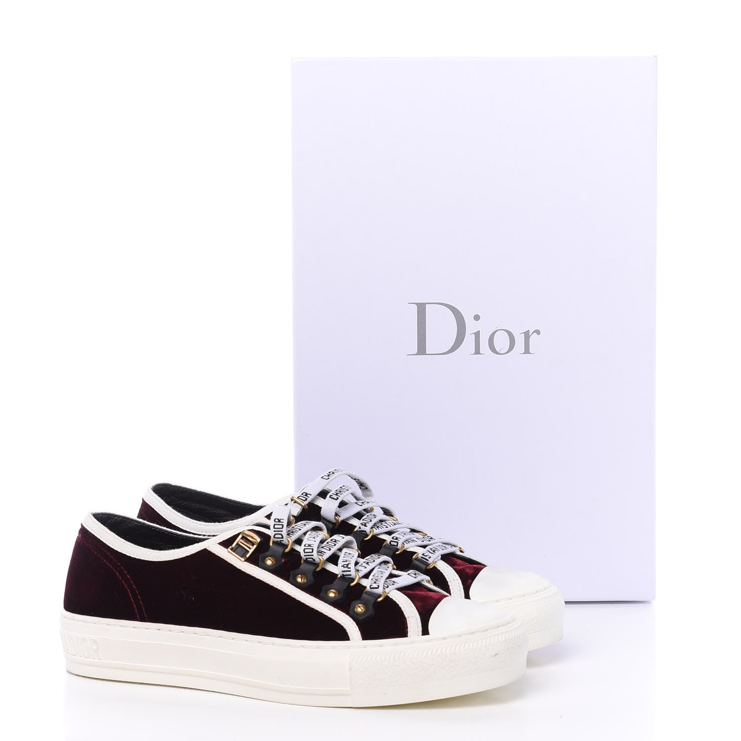 Christian Dior Velvet Walk'N'Dior Low Top Sneakers 38.5 Deep Amaranth 11 of 11