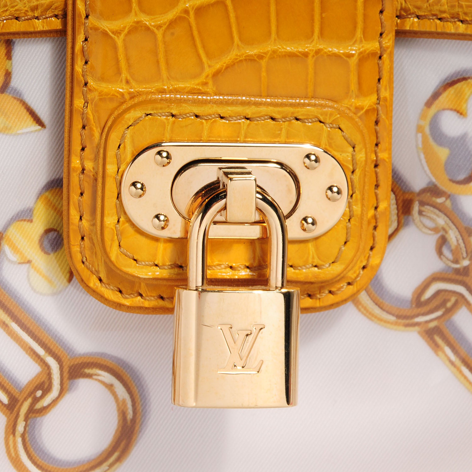 Louis Vuitton Alligator Monogram Charms Linda Scarf Bag Taupe 5 of 9