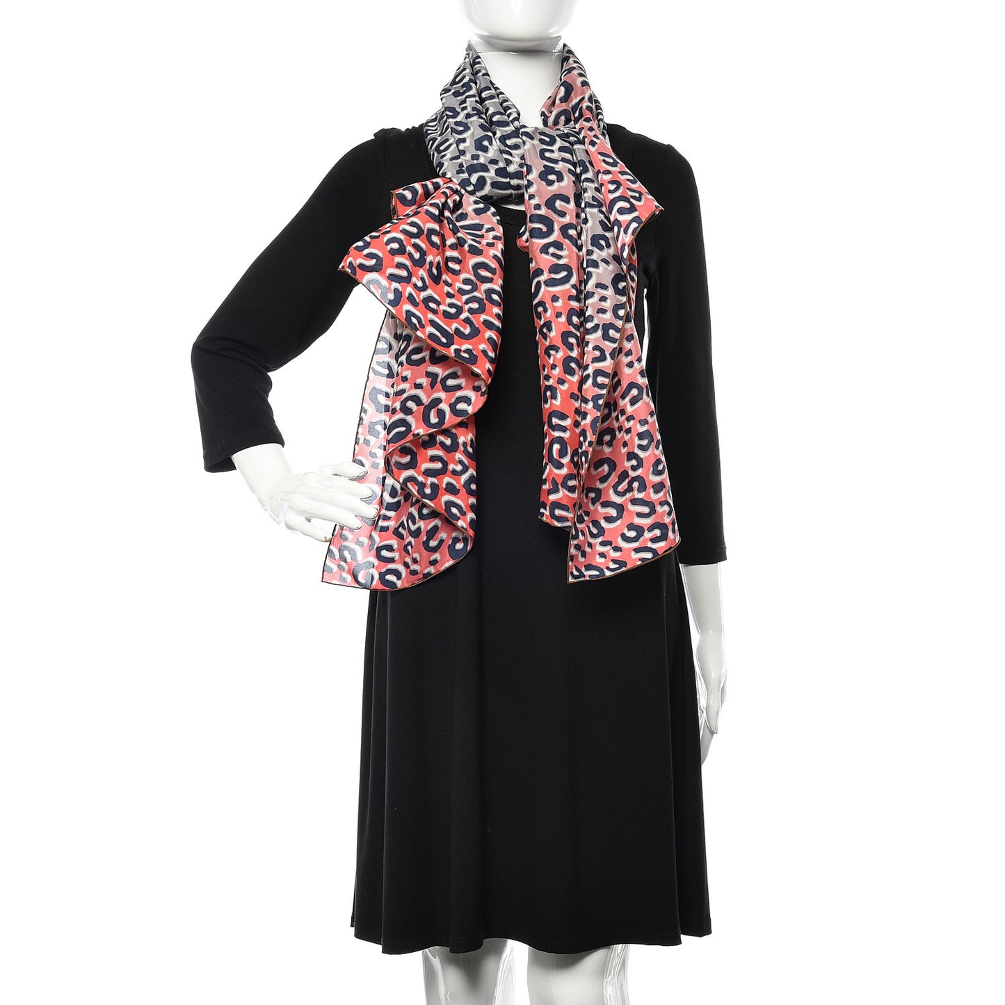 Silk Leopard Scarf Rouge