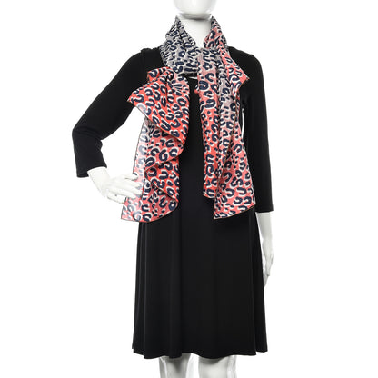 Louis Vuitton Silk Leopard Scarf Rouge 2 of 4