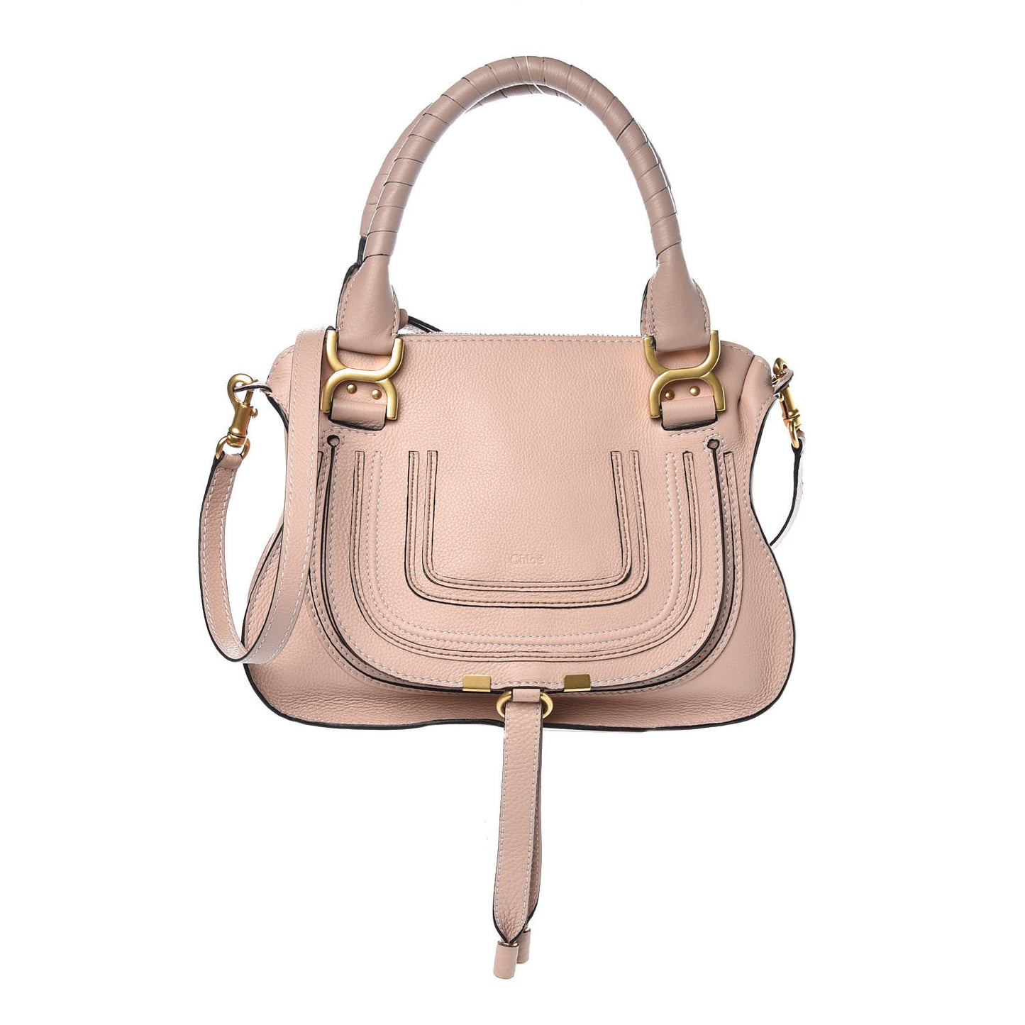 Calfskin Small Marcie Satchel Blush Nude
