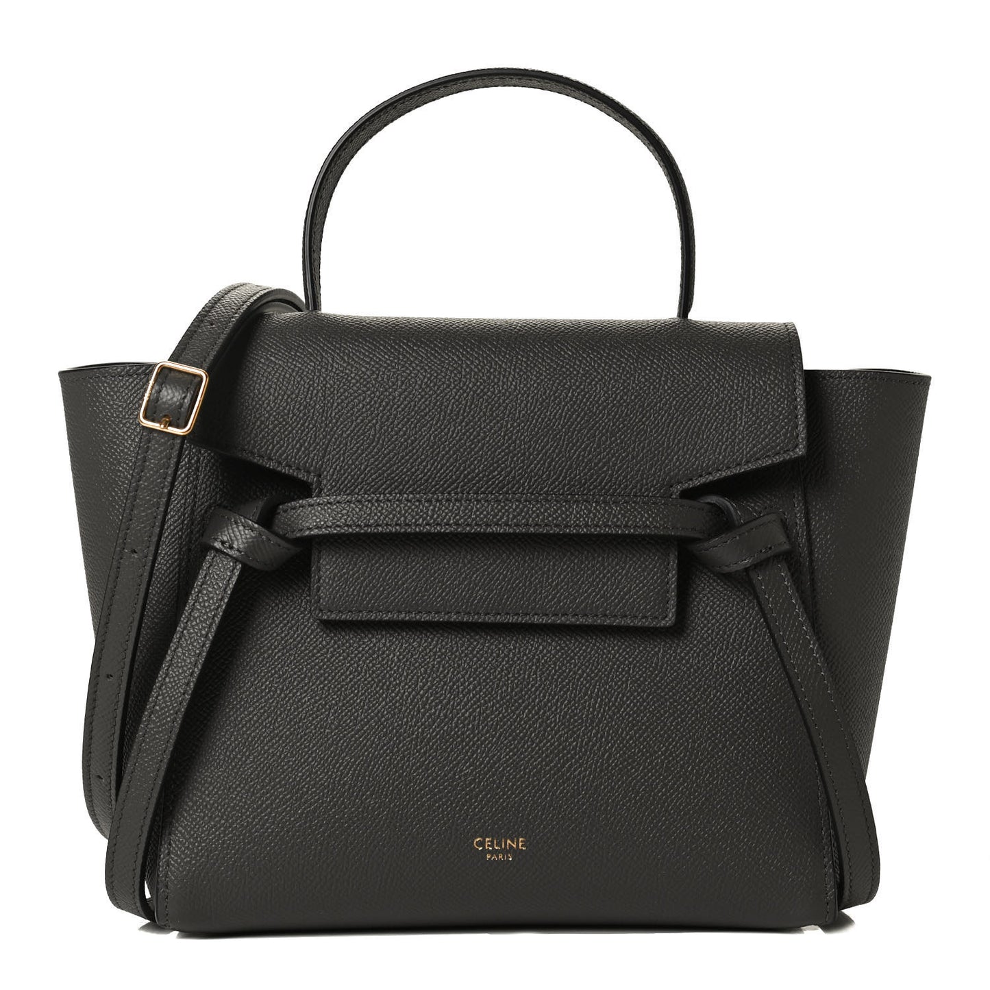 Grained Calfskin Nano Belt Bag Grey