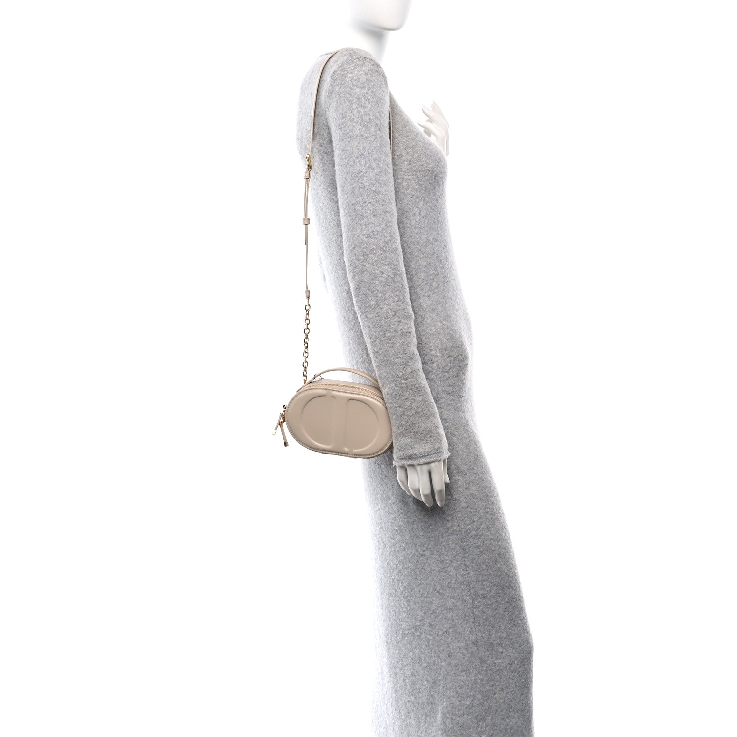 Christian Dior Calfskin CD Signature Oval Crossbody Camera Bag Caramel Beige 2 of 10