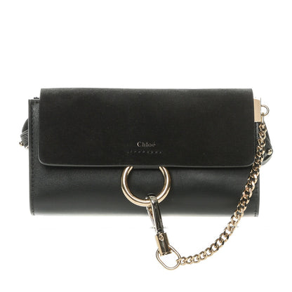 Chloe Suede Calfskin Mini Faye Shoulder Bag Black 1 of 6