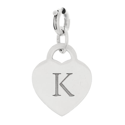 Tiffany Sterling Silver Letter K Heart Charm 1 of 4
