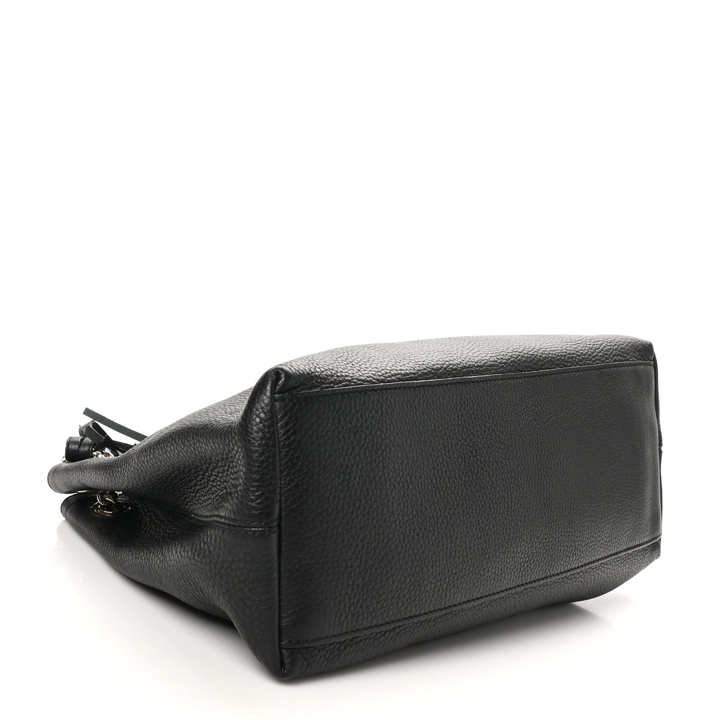 Pebbled Calfskin Medium Soho Chain Shoulder Bag Black
