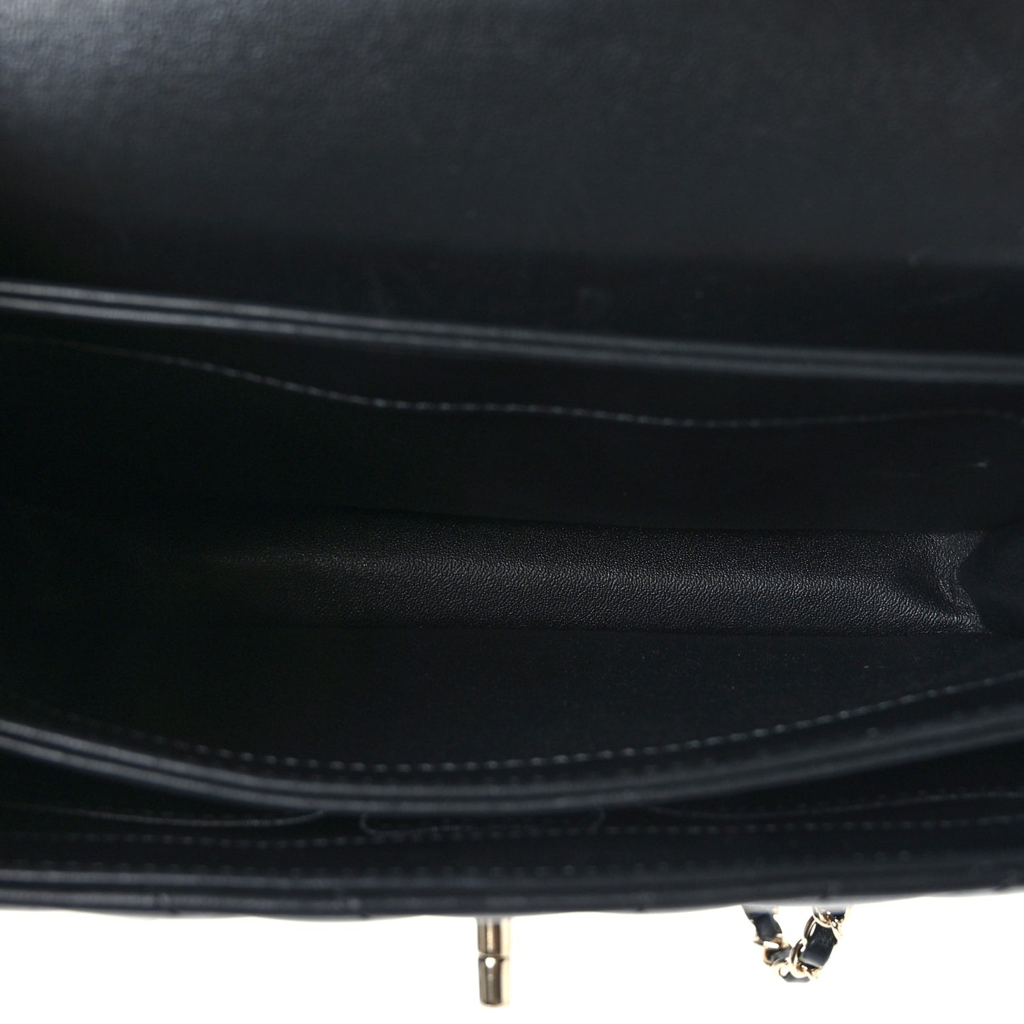 Lambskin Chevron Quilted Small Trendy CC Dual Handle Flap Bag Black