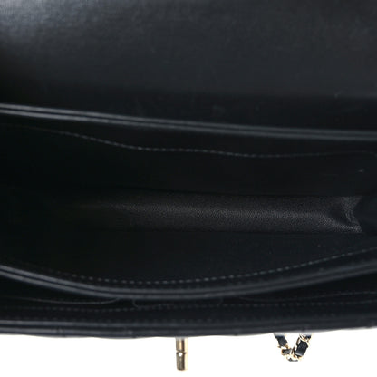 Chanel Lambskin Chevron Quilted Small Trendy CC Dual Handle Flap Bag Black 5 of 9