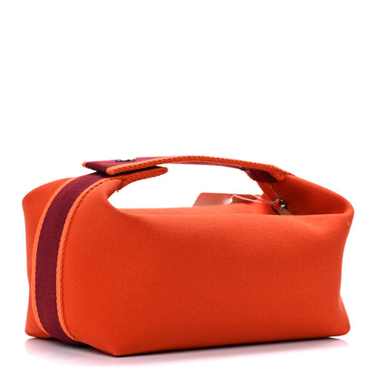 Hermes Canvas Small Bride-A-Brac Pouch Orange Burgundy 3 of 14