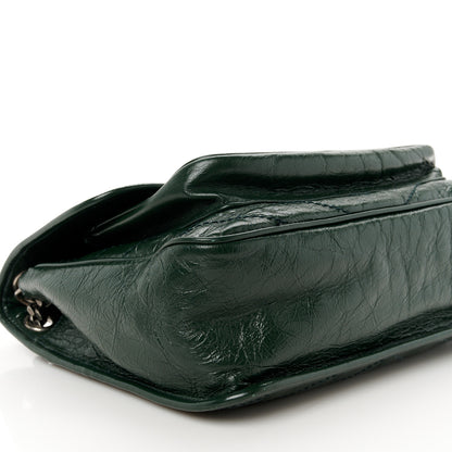 Saint Laurent Crinkled Lambskin Matelasse Monogram Medium Niki Chain Satchel Dark Green 9 of 10