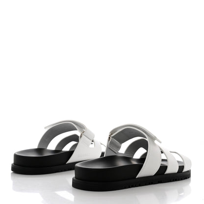 Hermes Calfskin Womens Chypre Sandals 38 White 4 of 9