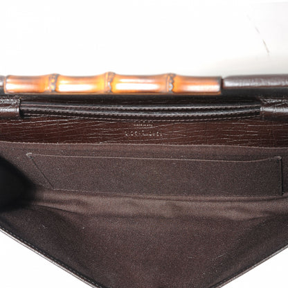 Gucci Monogram Bamboo Clutch Bag Brown 5 of 6