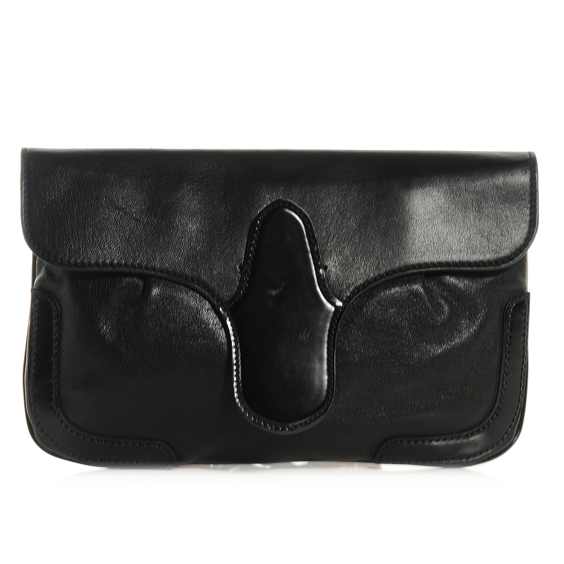 Balenciaga Leather Lune Clutch Black 1 of 7