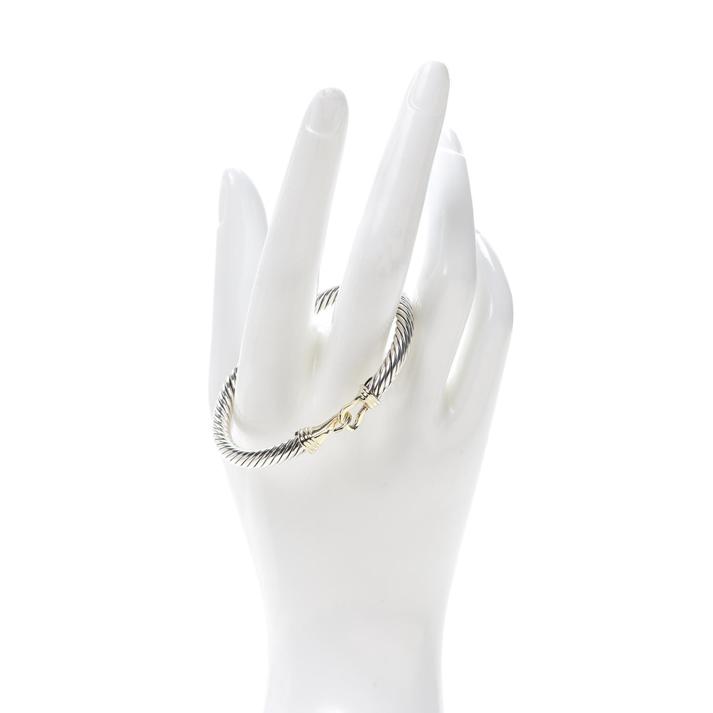 Sterling Silver 14K Yellow Gold 5mm Cable Classic Buckle Bracelet
