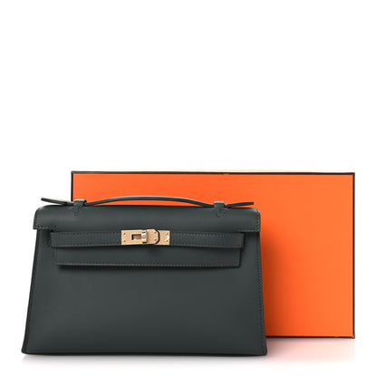 Hermes Swift Kelly Pochette Clutch Vert Mangrove 12 of 12