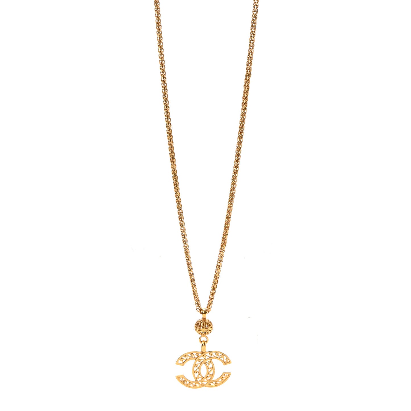 Chain CC Long Necklace Gold