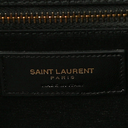 Saint Laurent Smooth Calfskin Matelasse Chevron Large Monogram Satchel Red 6 of 12