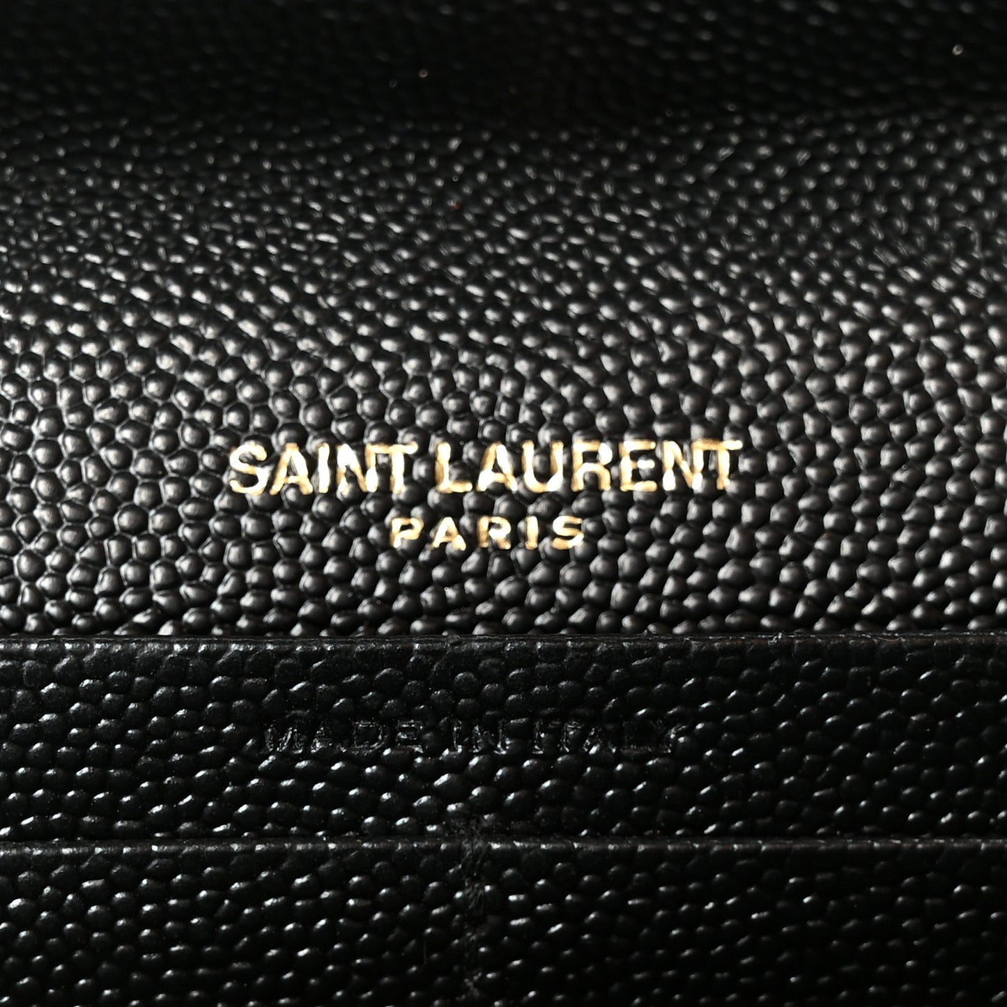 Grain De Poudre Matelasse Chevron Monogram Chain Wallet Black