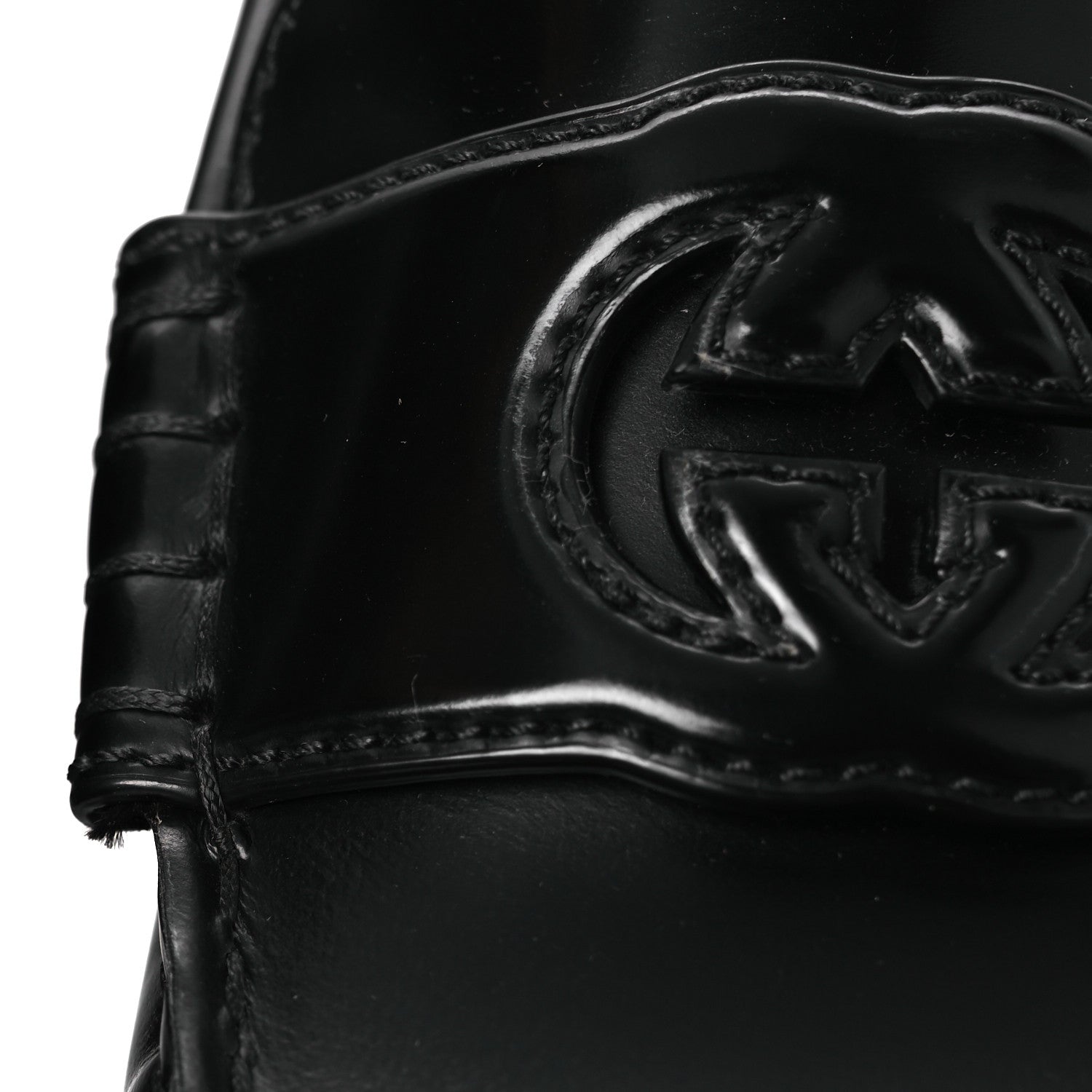 Gucci Millennial Ribot Cut Out Interlocking G Loafers 38 Black 11 of 12