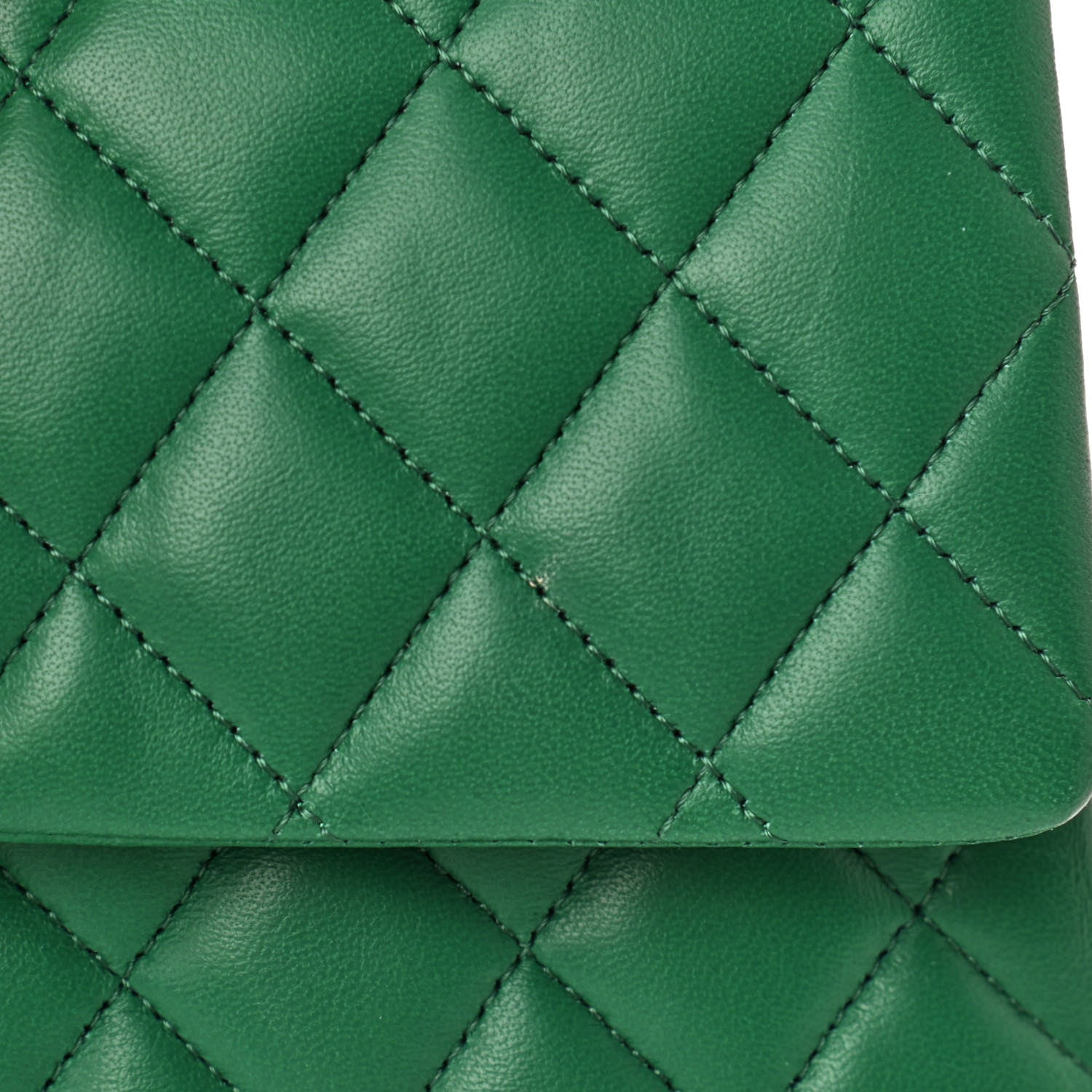 Chanel Lambskin Quilted Medium Double Flap Green 12 of 12