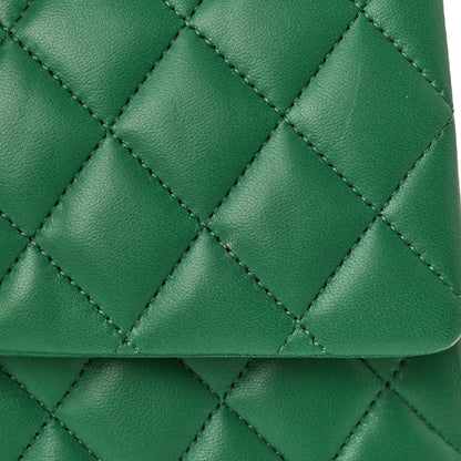 Chanel Lambskin Quilted Medium Double Flap Green 12 of 12