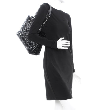 Chanel Patent Quilted Grand Shopping Tote GST Black 2 of 11