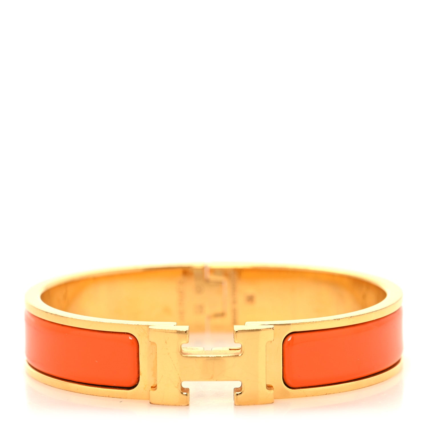 Hermes Enamel Narrow Clic Clac H Bracelet PM Orange 1 of 4