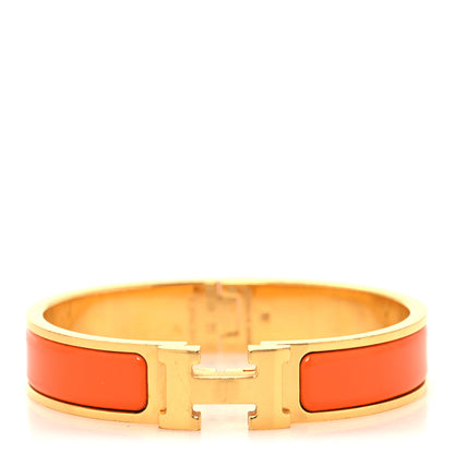 Hermes Enamel Narrow Clic Clac H Bracelet PM Orange 1 of 4