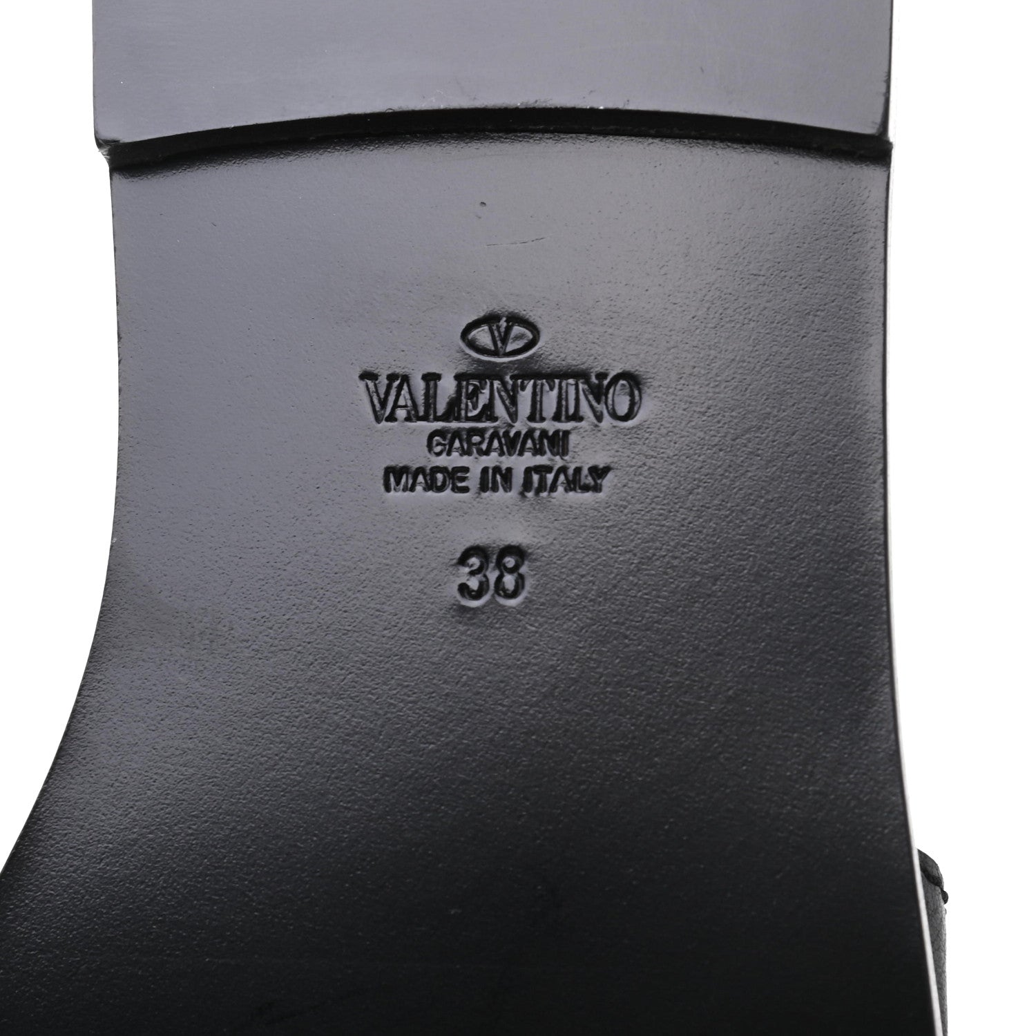 Valentino Garavani Grainy Cowhide Vlogo Flat Slide Sandals 38 Black 7 of 9