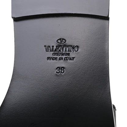 Valentino Garavani Grainy Cowhide Vlogo Flat Slide Sandals 38 Black 7 of 9