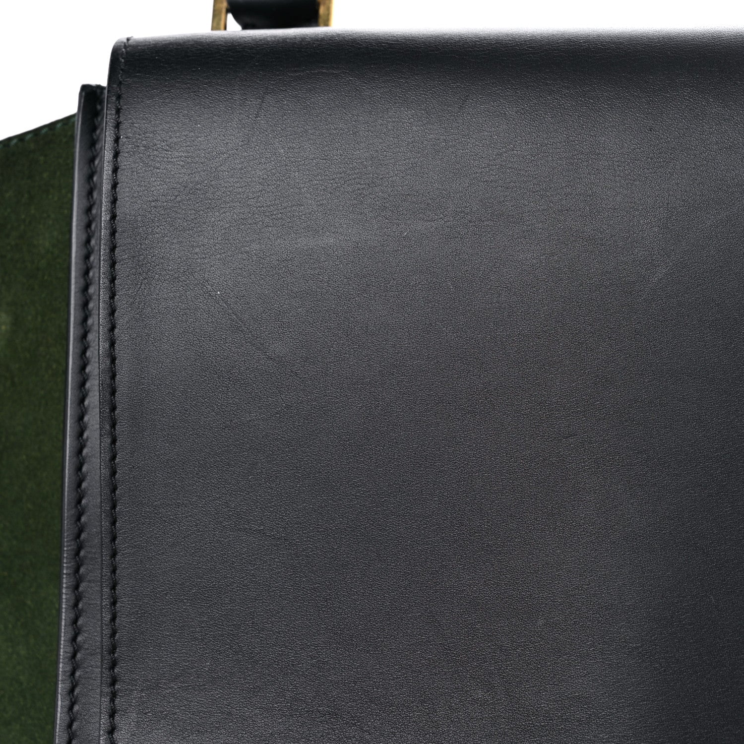 Celine Natural Calfskin Suede Medium Bi-Color Trapeze Black 26 of 27
