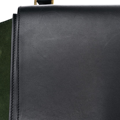 Celine Natural Calfskin Suede Medium Bi-Color Trapeze Black 26 of 27