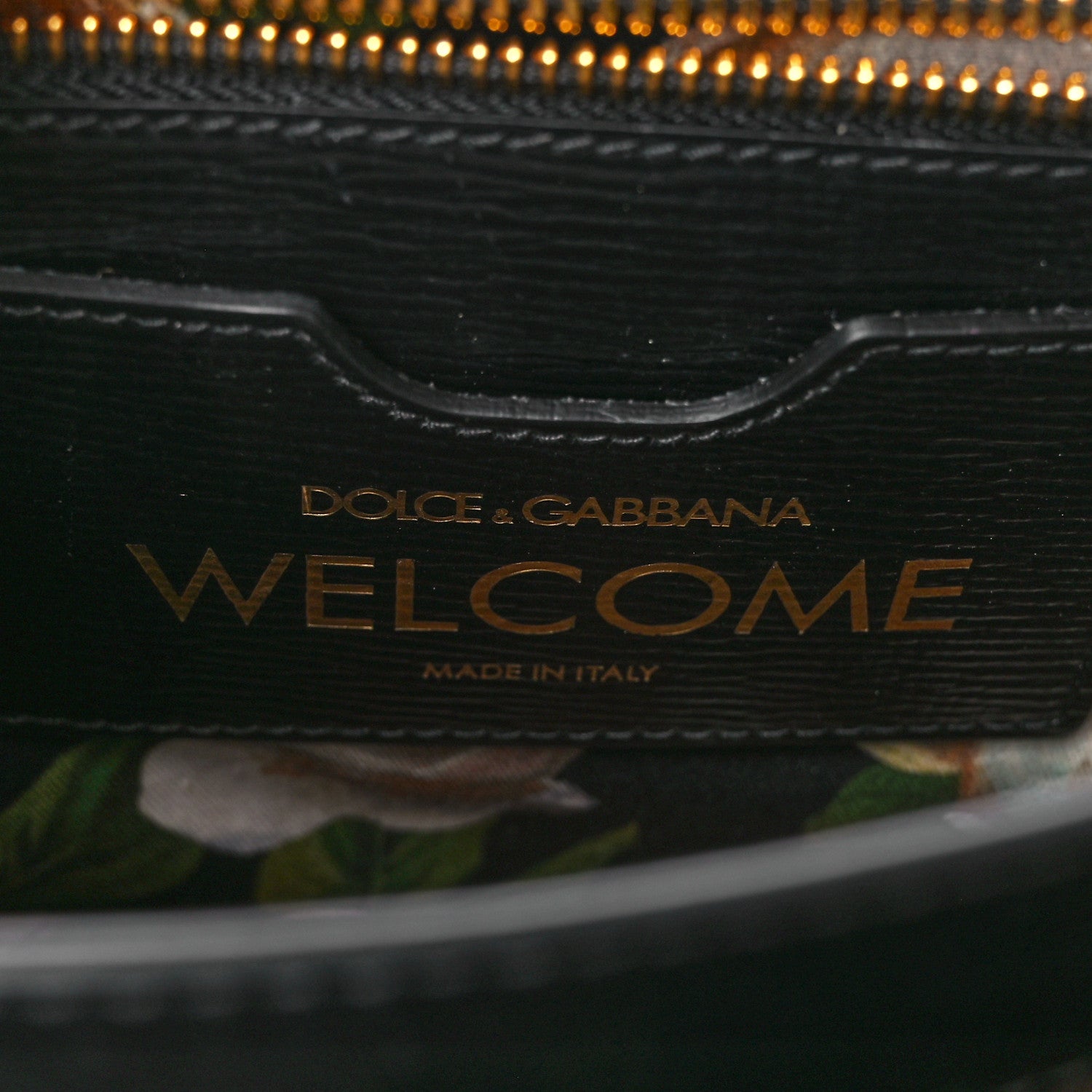 Dolce & Gabbana Grained Calfskin Floral Printed Medium Welcome Satchel Black 6 of 11
