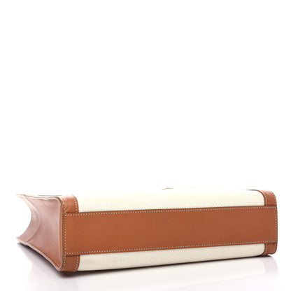 Celine Canvas Calfskin Small Vertical Cabas Natural Tan 4 of 10