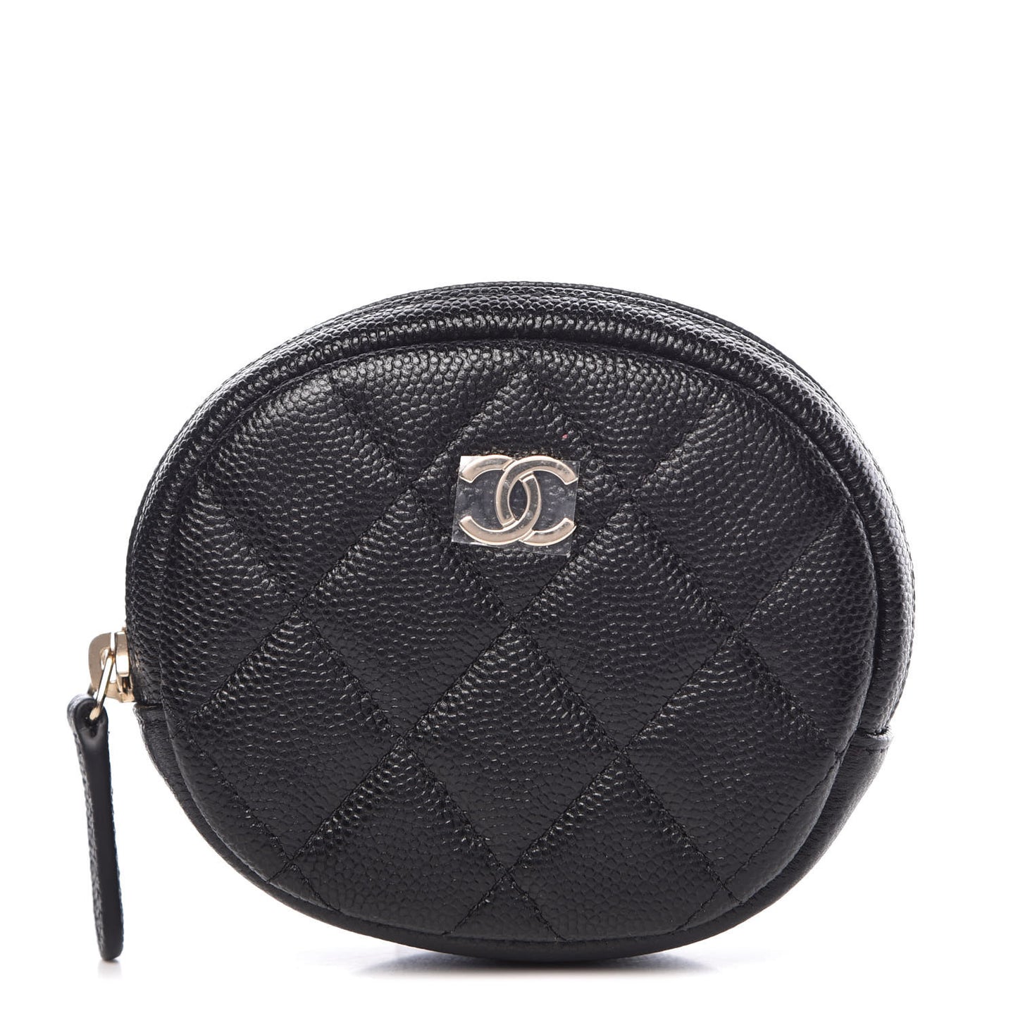 Caviar Quilted Zip Around Classic Coin Purse Black