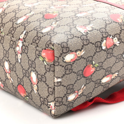 Gucci X PETER RABBIT GG Supreme Monogram Rabbit Print Childerns Backpack Red 10 of 11